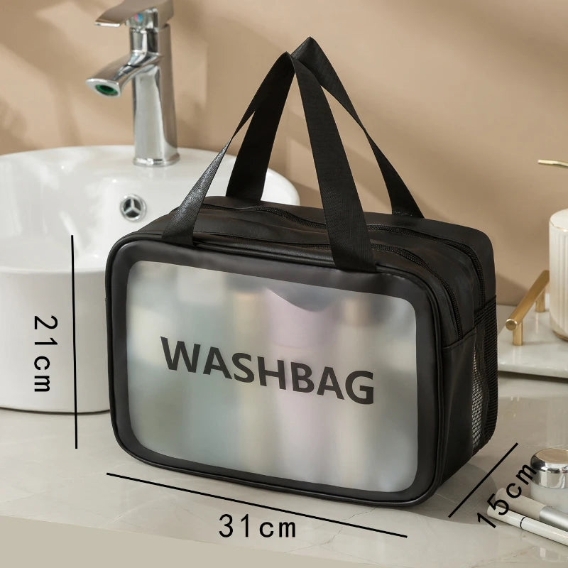 Travel Origanizer Extra Large Transparent Dry Wet Separation Makeup Bag for Traveling and Home