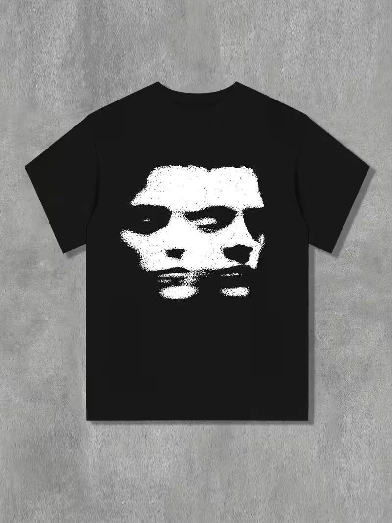 Harajuku Face Graphic T Shirts Y2k Tops Men Women High Street Oversized T Shirt Pro Choice Streetwear Vintage Tee Clothing