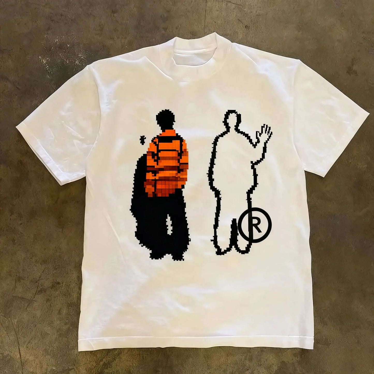 Summer 2026 New Vintage High Street Print Tee High Quality Y2k Stylish Casual Breathable Men's Crew Neck Print Tee