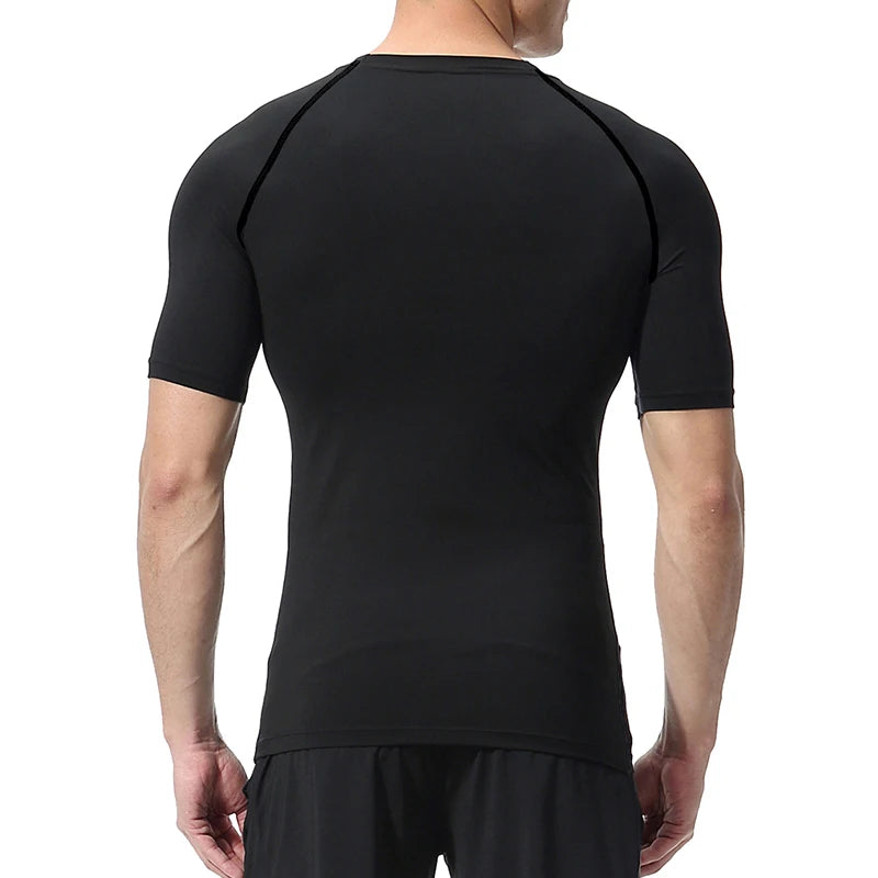 Spider Print Compression Shirts for Men Summer Short Sleeve Rash Guard Gym Workout Running Tshirt Athletic Quick Dry Tees Tops